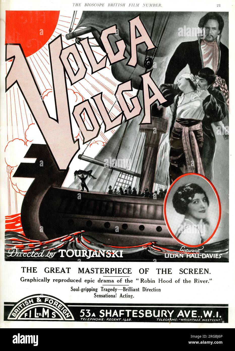 British & Foreign Films, Volga Volga, directed by Tourjanski Stock Photo