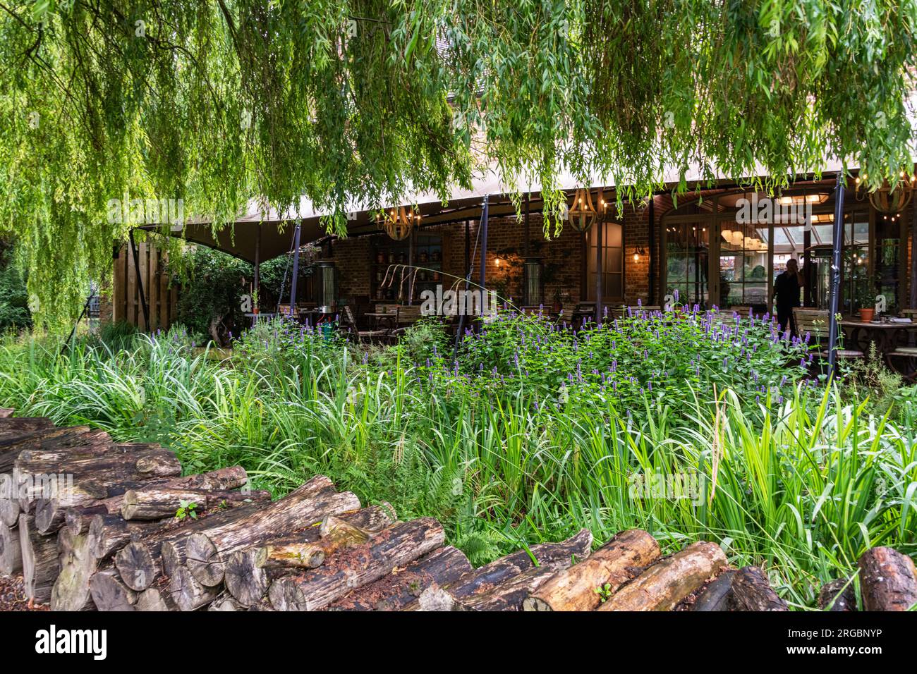 The Restaurant and bar at The Pig in Bridge Place, near Canterbury, Kent. Stock Photo