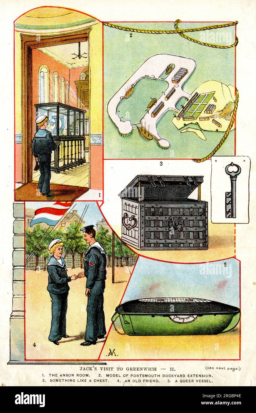 Jack's Visit to Greenwich II the Anson Room, model of Portsmouth