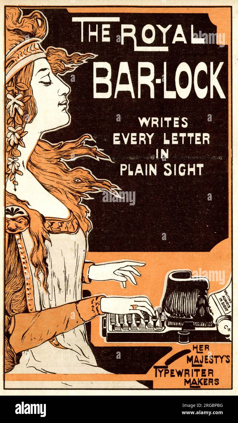 Advert, The Royal Bar-Lock typewriter, Her Majesty's Typewriter Makers Stock Photo