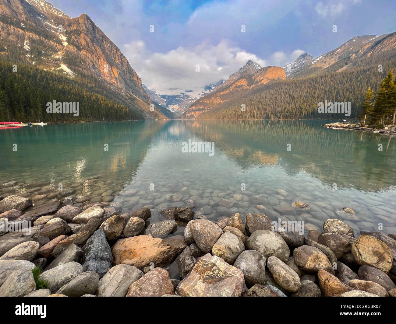 The beautiful Lake Louise in Banff National Park near Banff, Canada ...