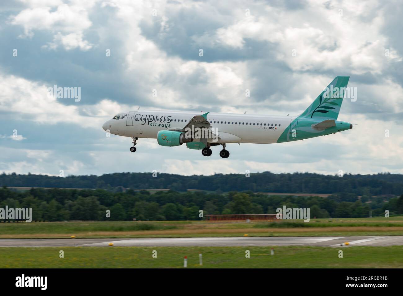 Zurich, Switzerland, July 13, 2023 5B-DDQ Cyprus Airways Airbus A320 ...