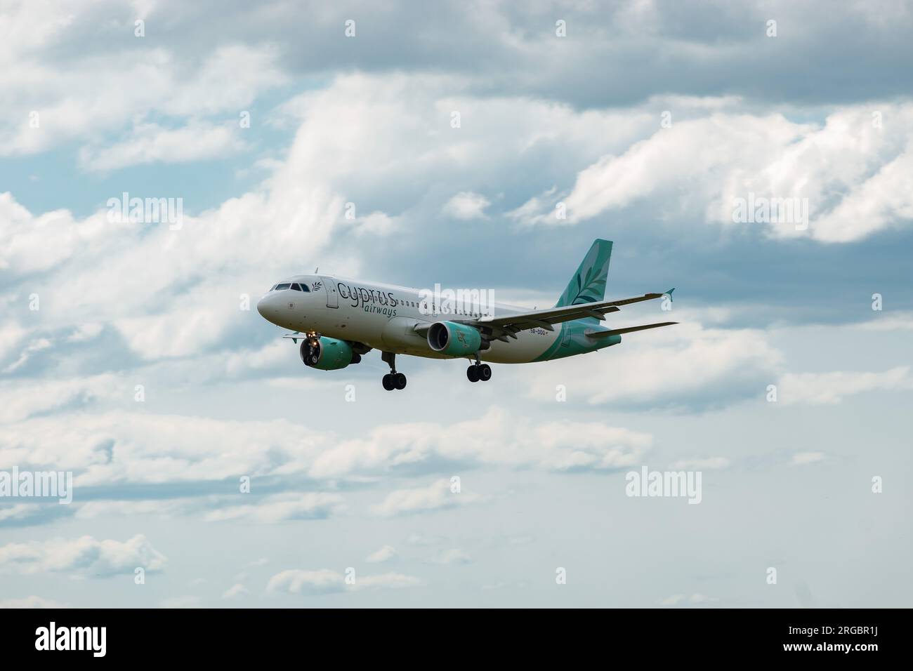 Zurich, Switzerland, July 13, 2023 5B-DDQ Cyprus Airways Airbus A320 ...
