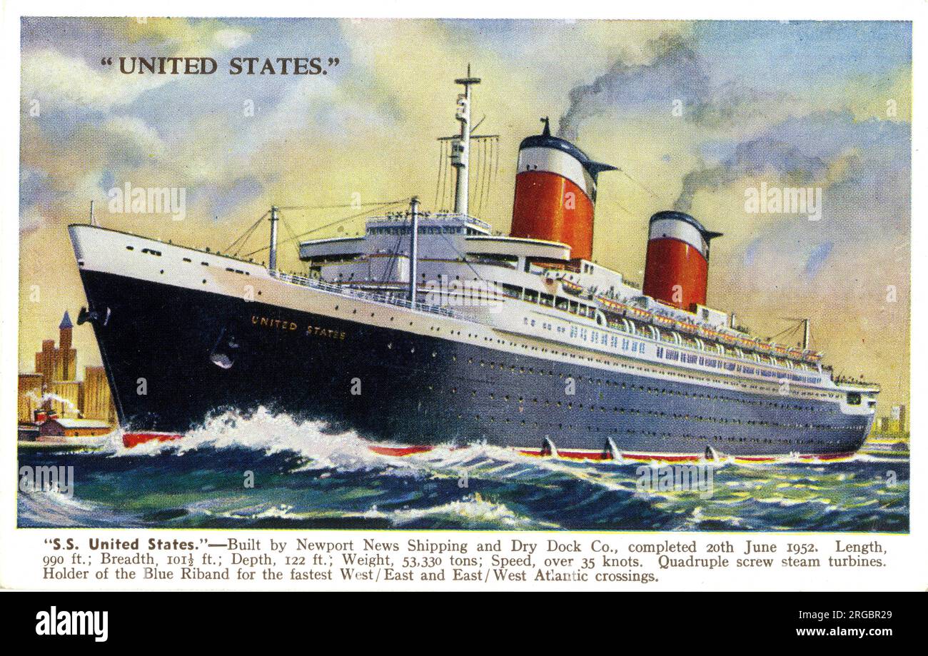 SS United States transatlantic steamship, completed 1952 Stock Photo