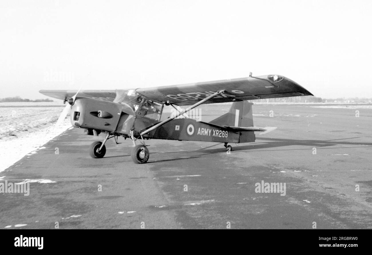 Auster AOP.9 G-BDXY / XR369 (msn B5/10/186), at Leicester in January 1977. Stock Photo