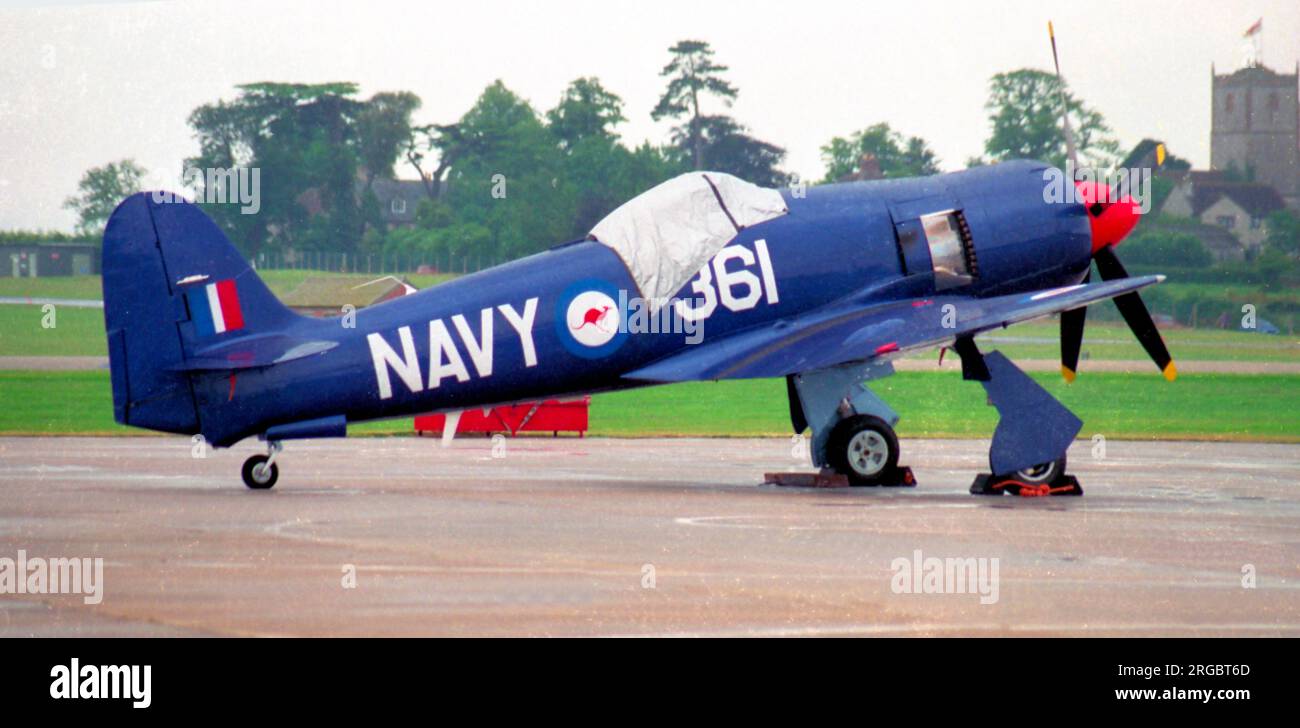 Hawker Sea Fury FB.11 N36SF / 361 (msn 37539), at RNAS Yeovilton on 12 July 1996. Stock Photo