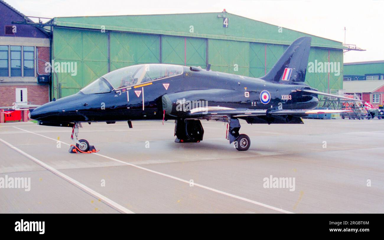 Royal Navy / FRADU - Hawker Siddeley Hawk T.1 XX183 (msn 312030), at the Yeovilton International Air Day on 12 July 1996. (FRADU - Fleet Requirements and Aircraft Direction Unit) Stock Photo