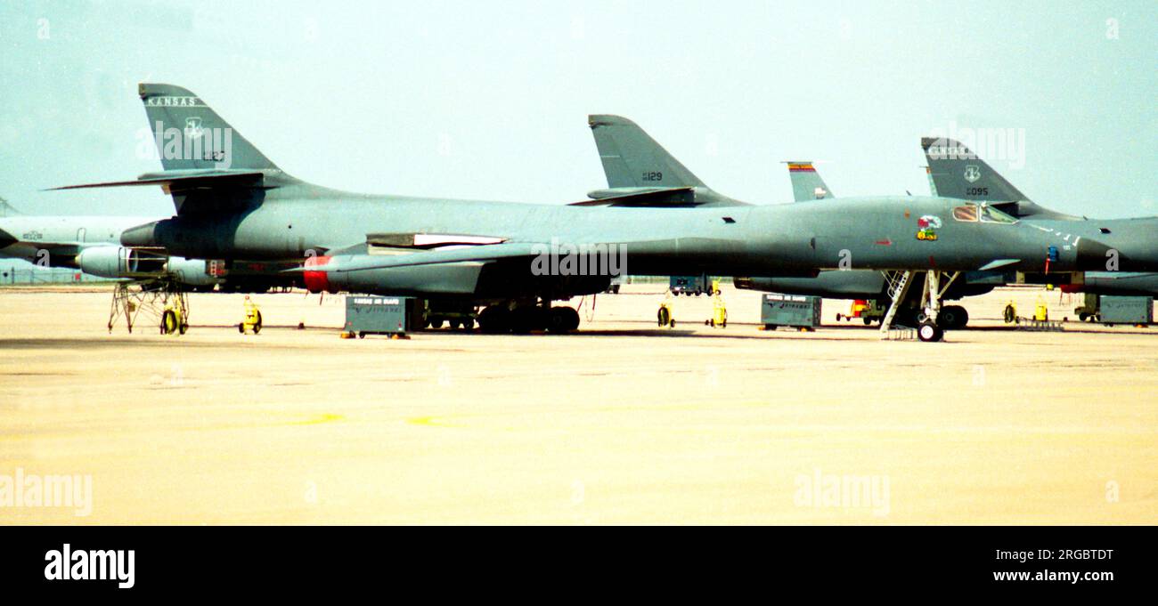 United States Air Force - Rockwell B-1B Lancer Lot V 86-0127 'Freedom Bird' (MSN 87), of the 384th Bombardment Wing, at McConnell Air Force Base, Kansas. Stock Photo