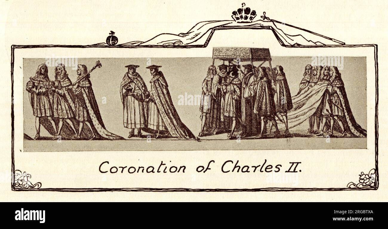 Coronation of King Charles II, 23 April 1661, Westminster Abbey, London Stock Photo