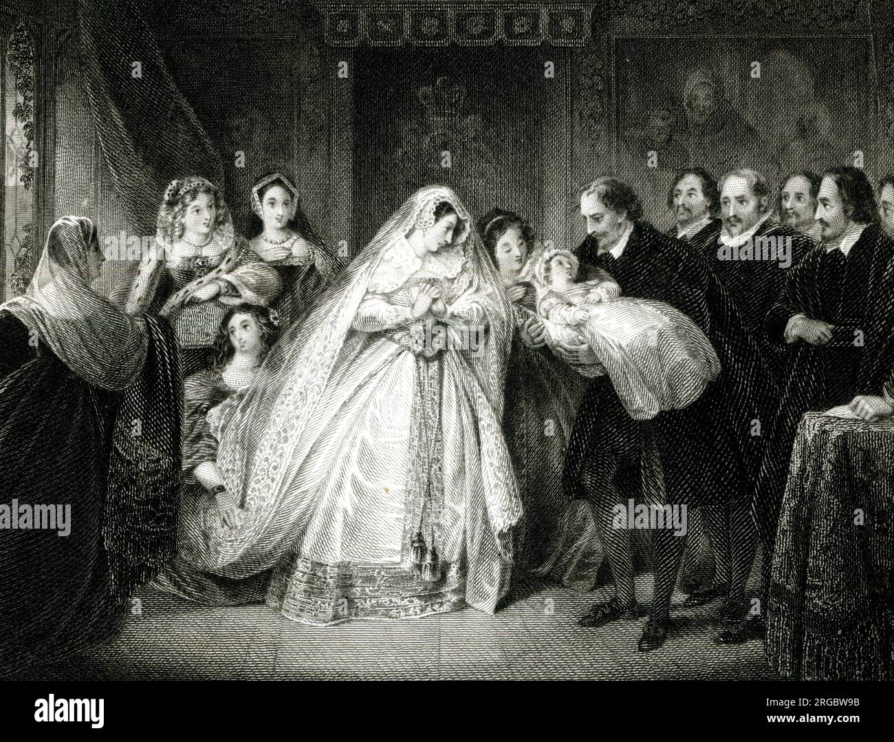Mary Queen of Scots presenting her baby son, later King James VI of