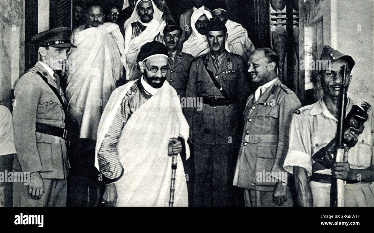 Said Al Idris Senussi of Libya, guest of honour at British Officers' Club, Benghazi, WW2 Stock Photo