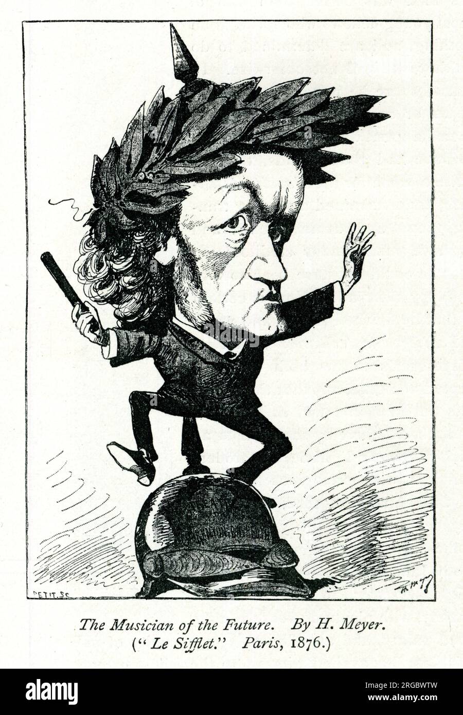 Caricature of Richard Wagner, German composer, 'The Musician of the Future' Stock Photo