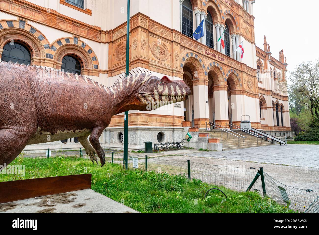 Milan, Italy - 30 March 2022: Milan Natural History Museum was founded in 1838 when naturalist Giuseppe de Cristoforis donated his collections to the Stock Photo