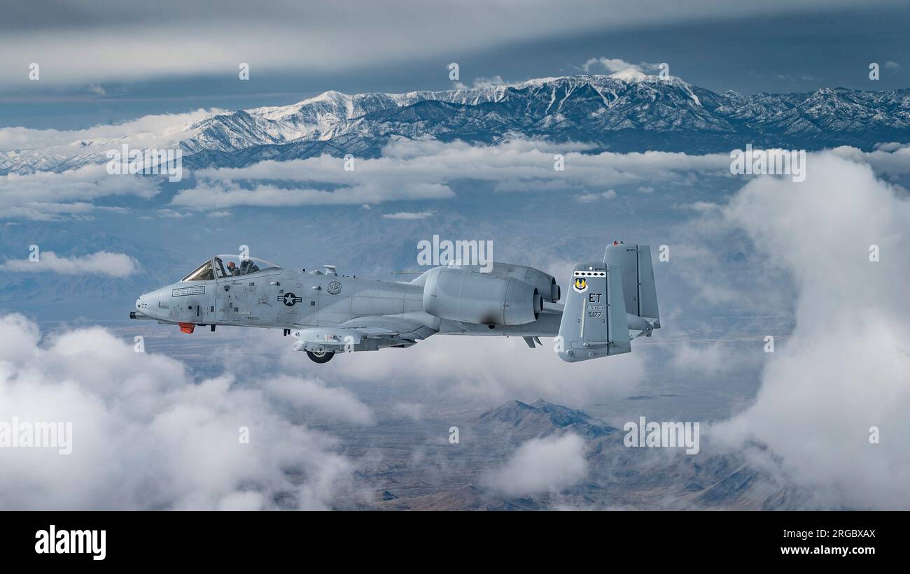 A test mission in an A-10C Thunderbolt II, March 20, 2023. U.S. Air Force photo by Tech. Sgt. John McRell Stock Photo