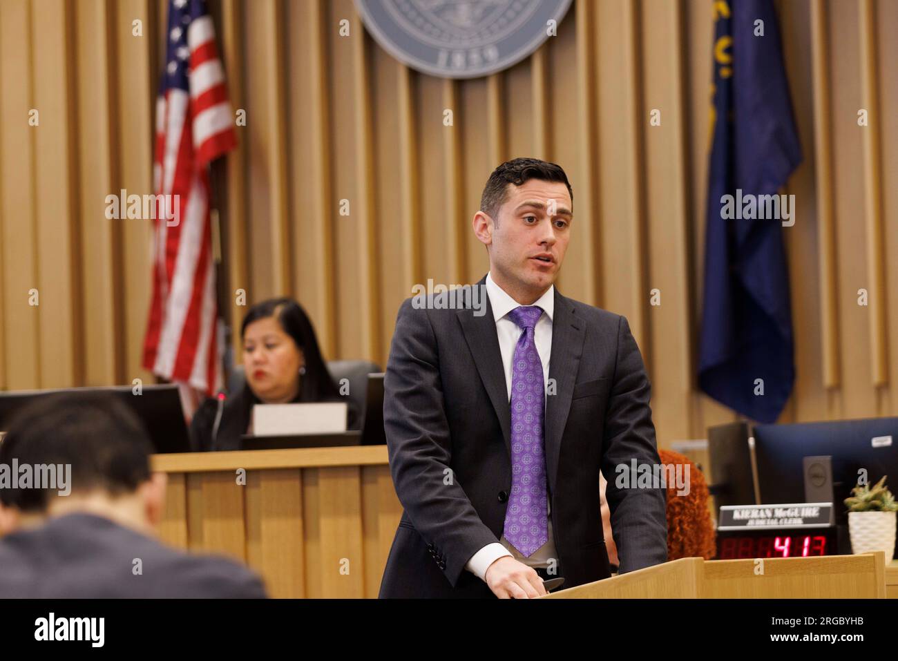 Portland, USA. 08th Aug, 2023. Defense Attorney Cooper Brinson