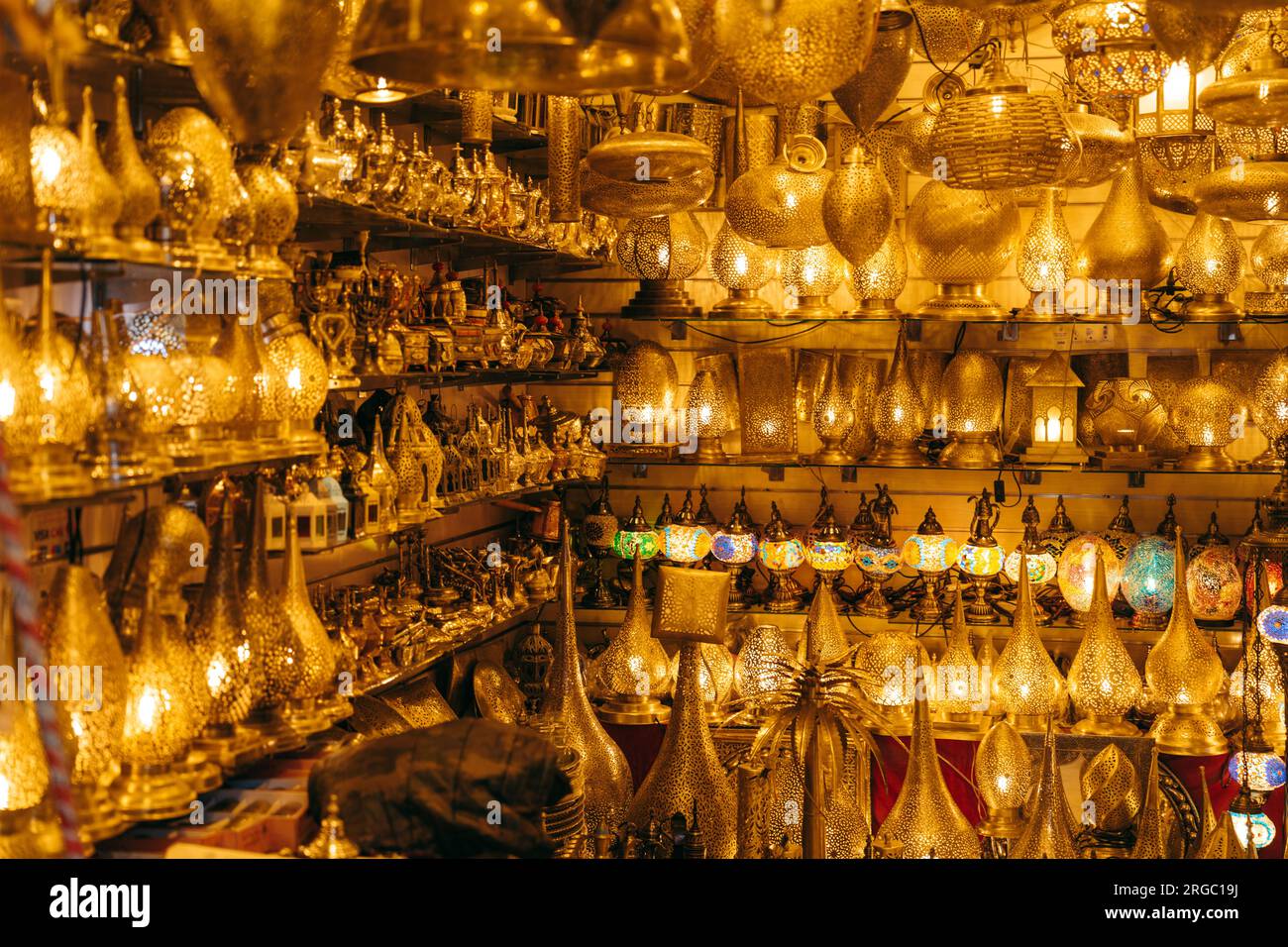 Traditional medina shops in Morocco  Stock Photo
