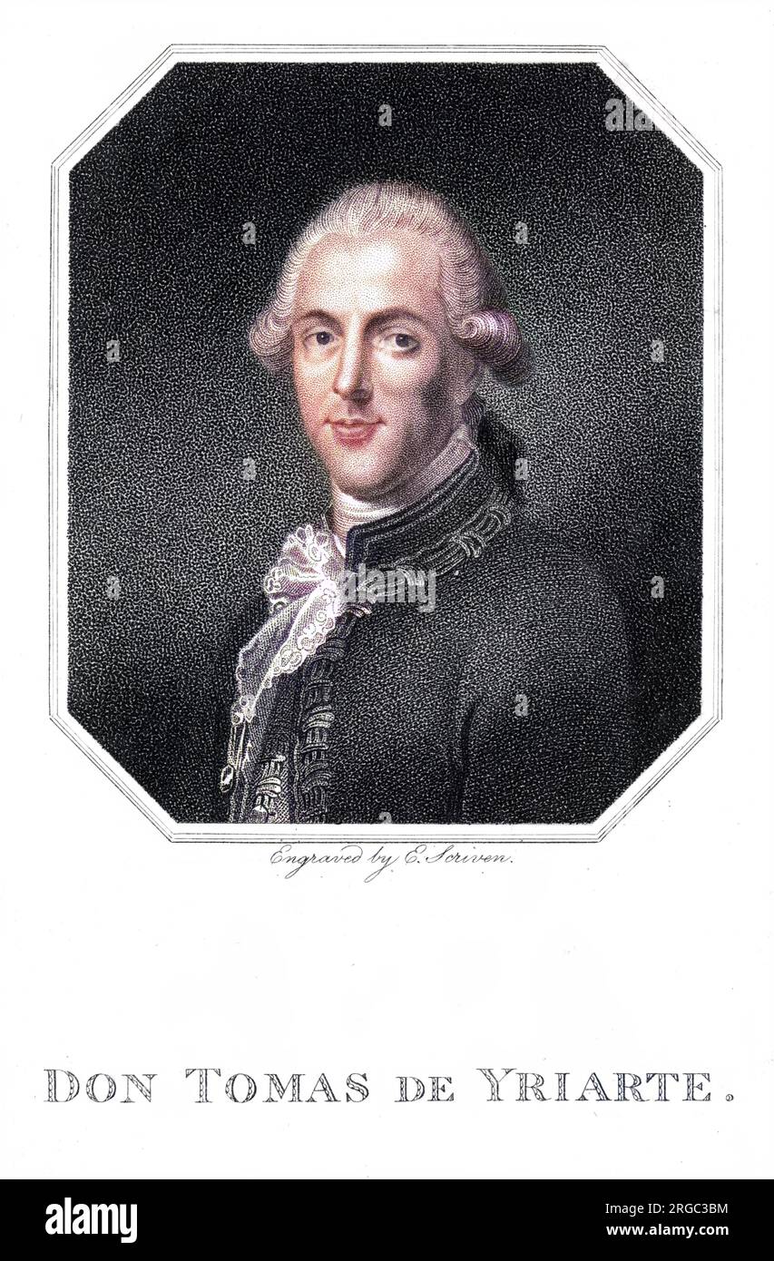 TOMAS DE IRIARTE Y OROPESA (1750 - 1791), Spanish poet, author of Fabulas literarias and La musica, as well as translations from the classics. Stock Photo
