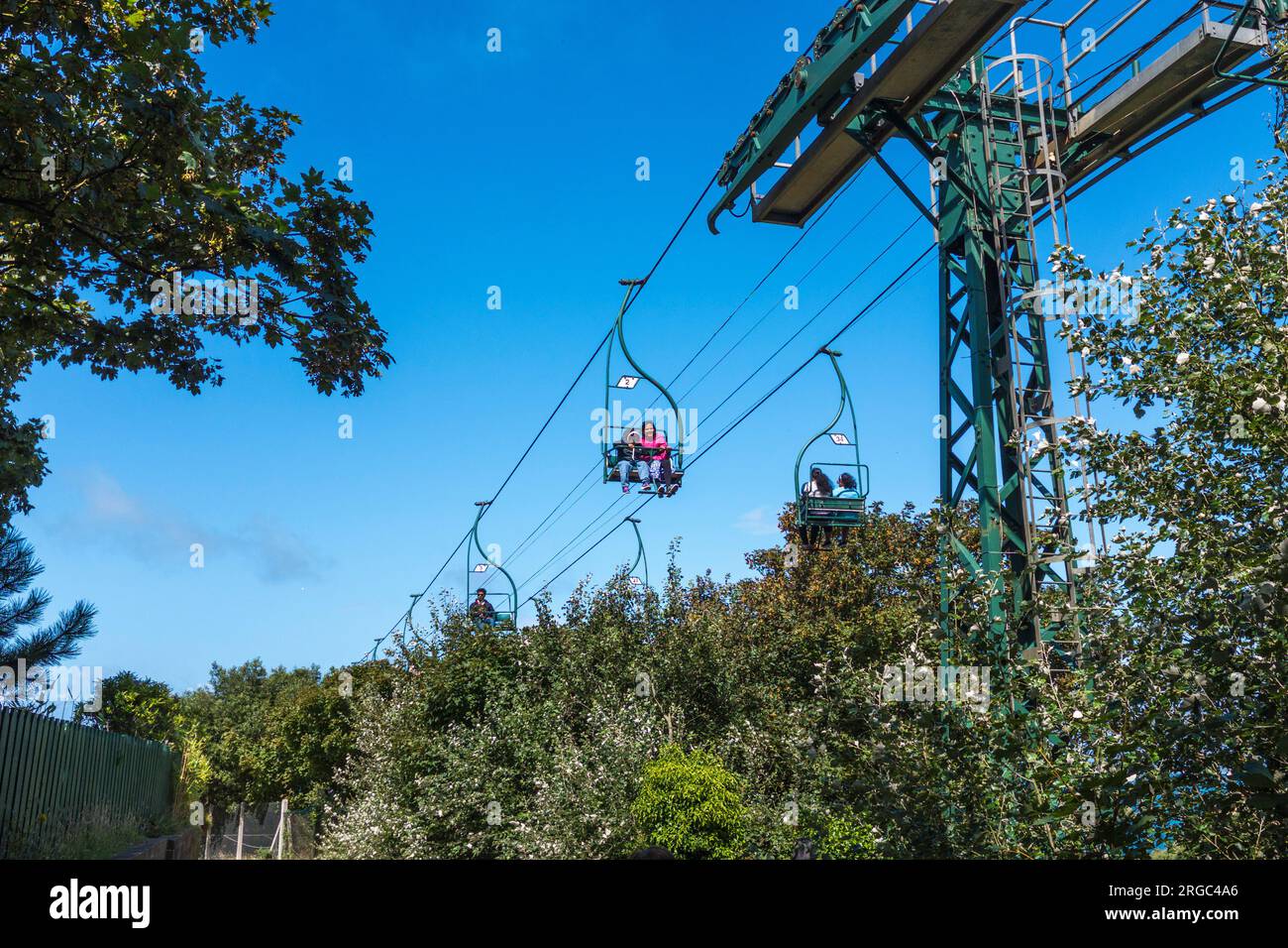The Needles at the Isle of Wight, England,UK with people viewing from