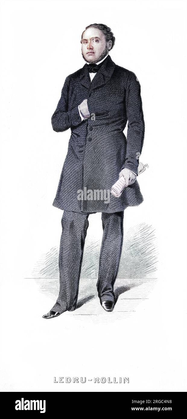 ALEXANDRE AUGUSTE LEDRU-ROLLIN French statesman with his hand in his coat in the Napoleonic manner... Stock Photo