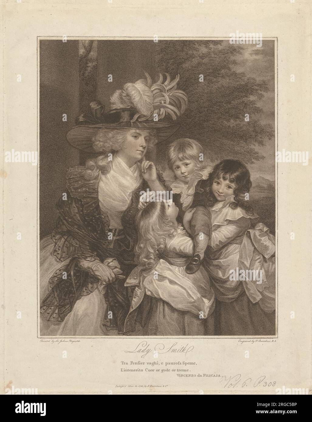 Lady Charlotte Smith and her Children; George Henry, Louisa and ...