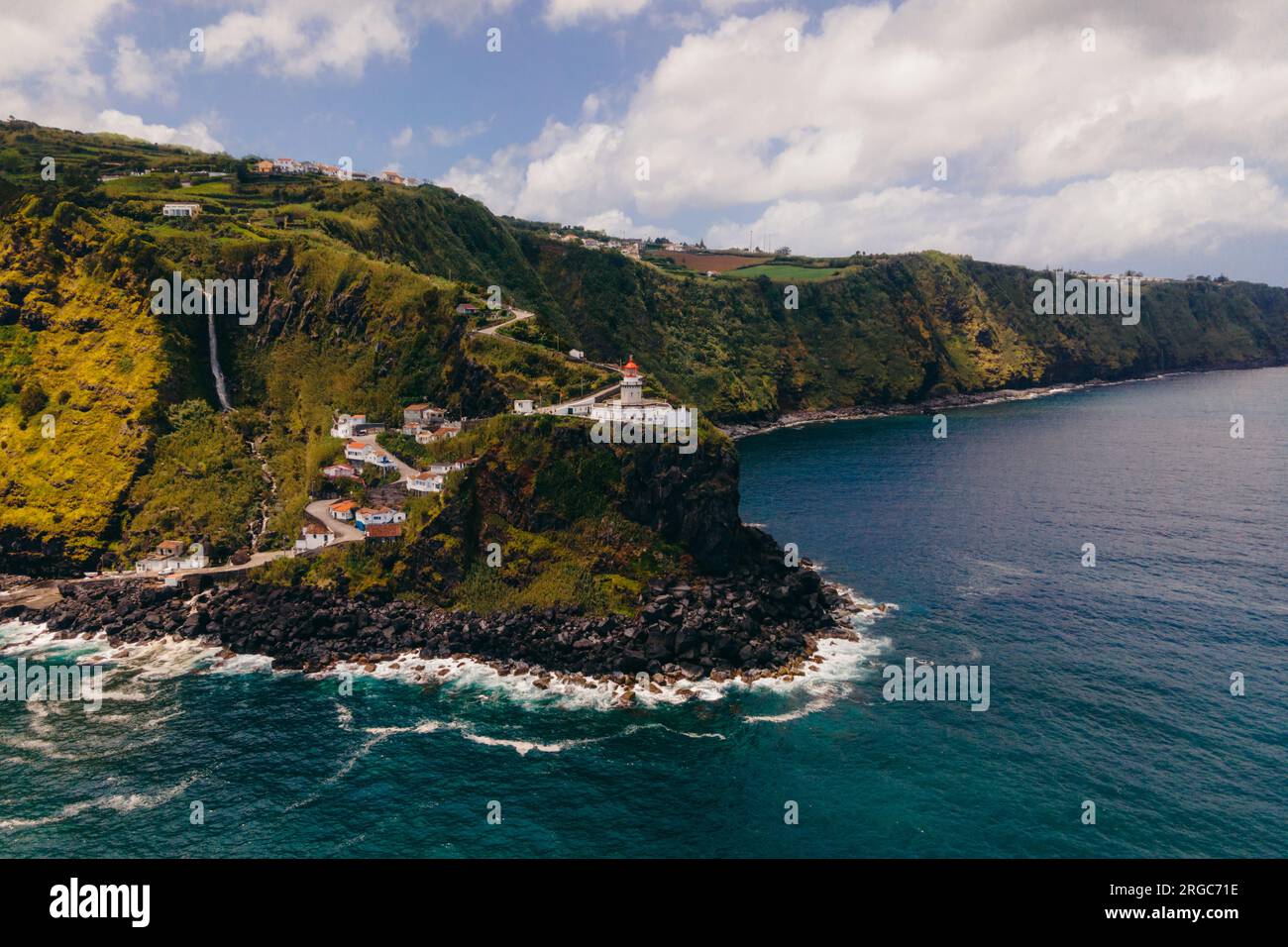 Farol do Arnel is a graceful lighthouse on Sao Miguel Island, Azores