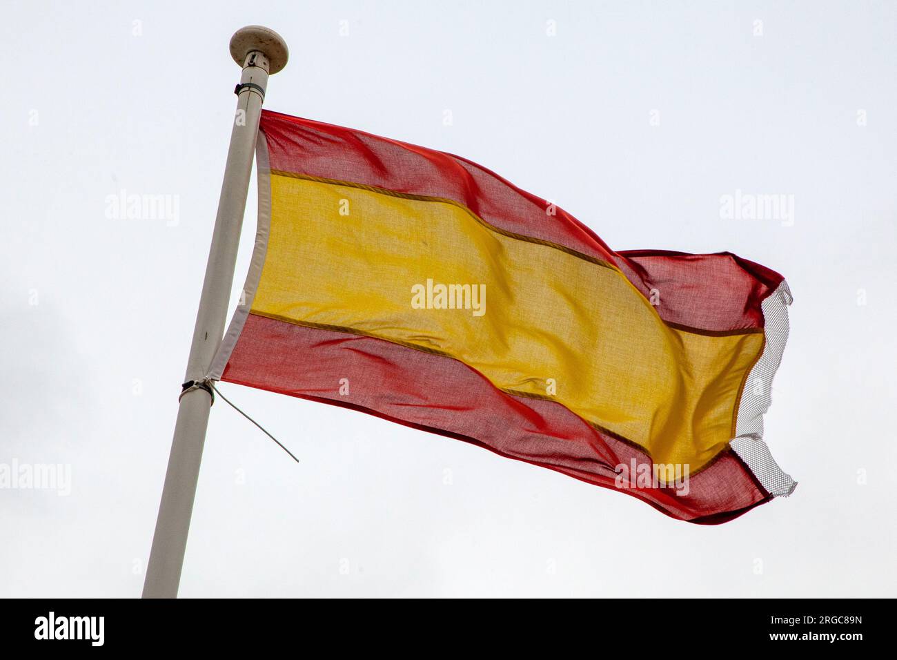 Spanish flag in Clevedon, England Stock Photo