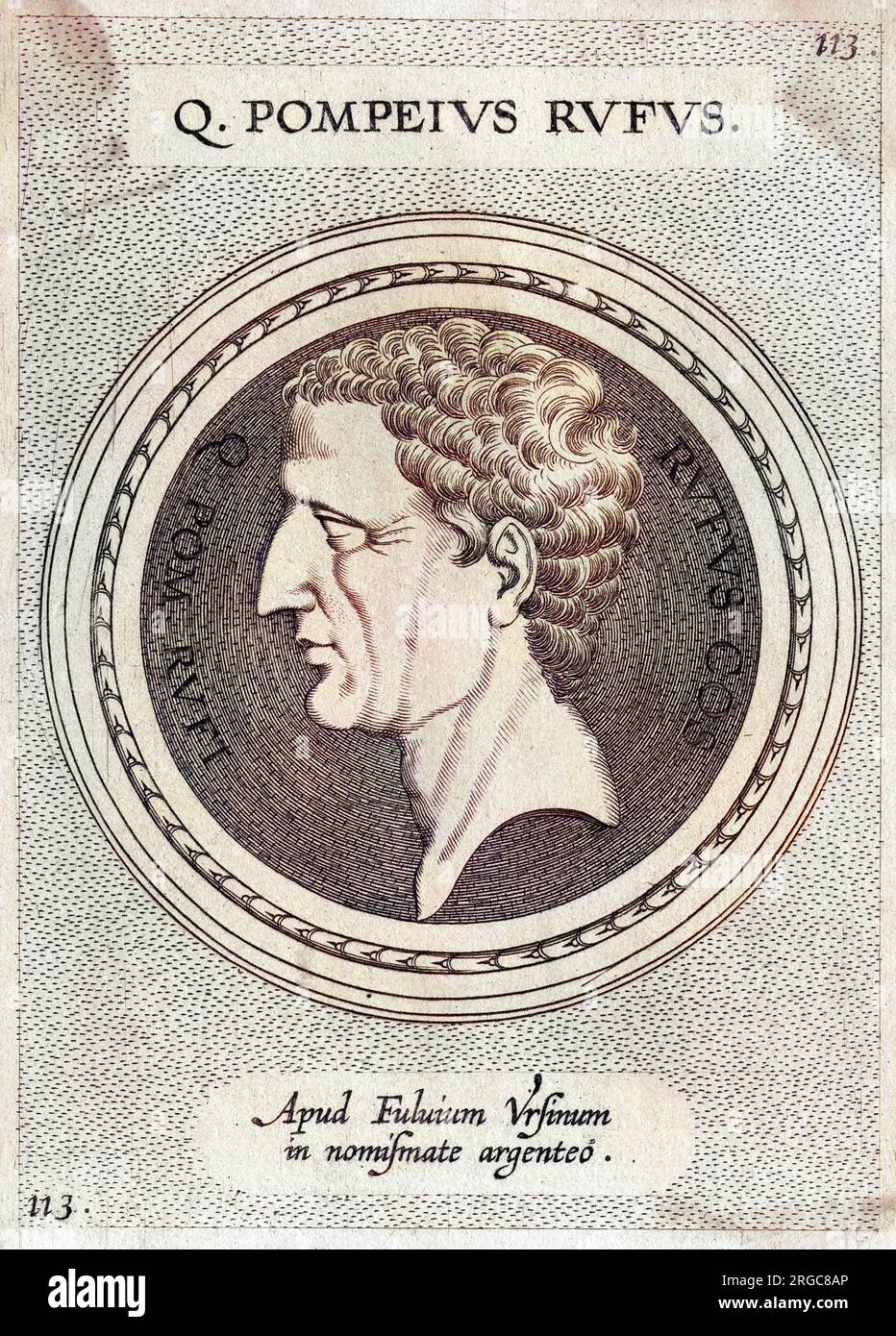 RUFUS QUINTUS POMPEIUS Roman statesman, consul with Sulla, assassinated