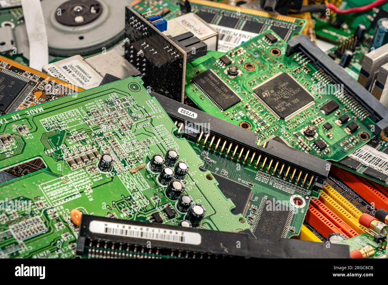 Opole, Poland - 08.07.2023 - electronic waste, used PCB (printed circuit  board) prepared for recycling. Concept photo of eco, sorting, and disposal  of Stock Photo - Alamy
