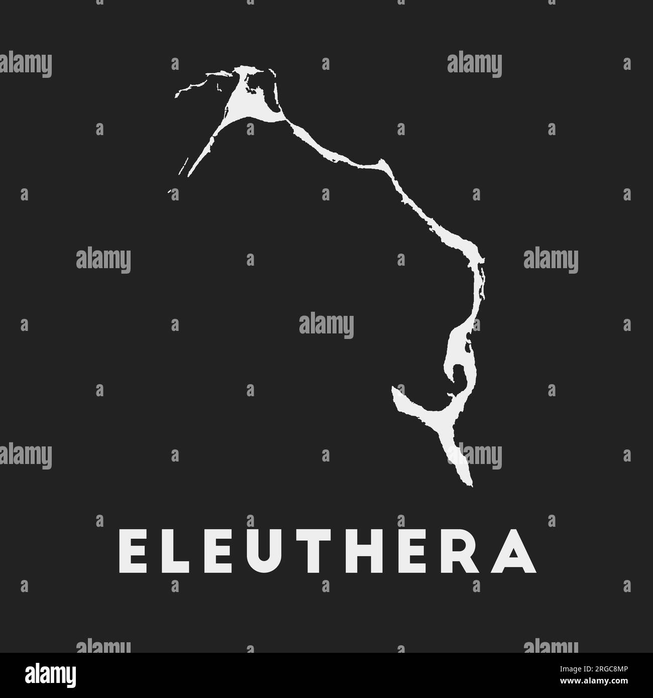Eleuthera icon. Island map on dark background. Stylish Eleuthera map with island name. Vector illustration. Stock Vector