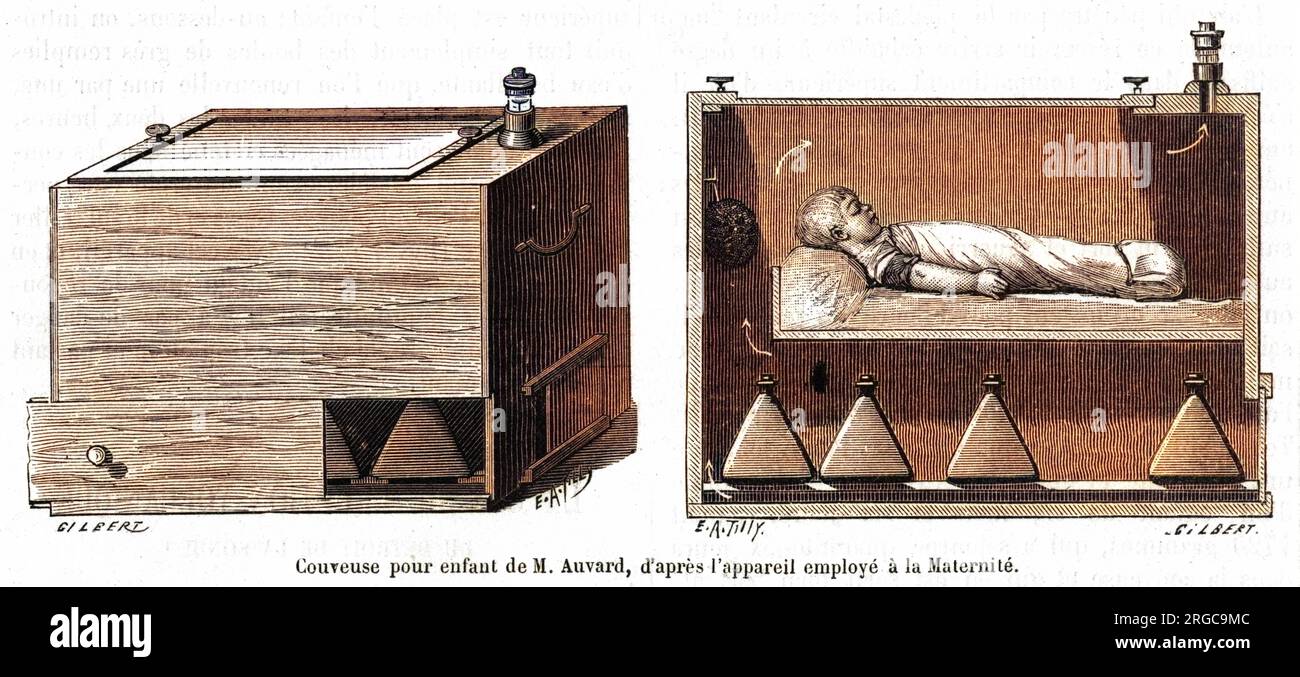 The interior and exterior view of an Auvard incubator for premature babies Stock Photo Alamy