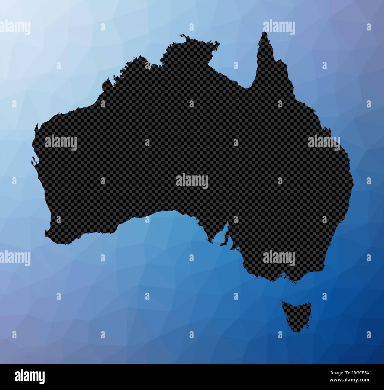 Australia geometric map. Stencil shape of Australia in low poly style. Modern country vector