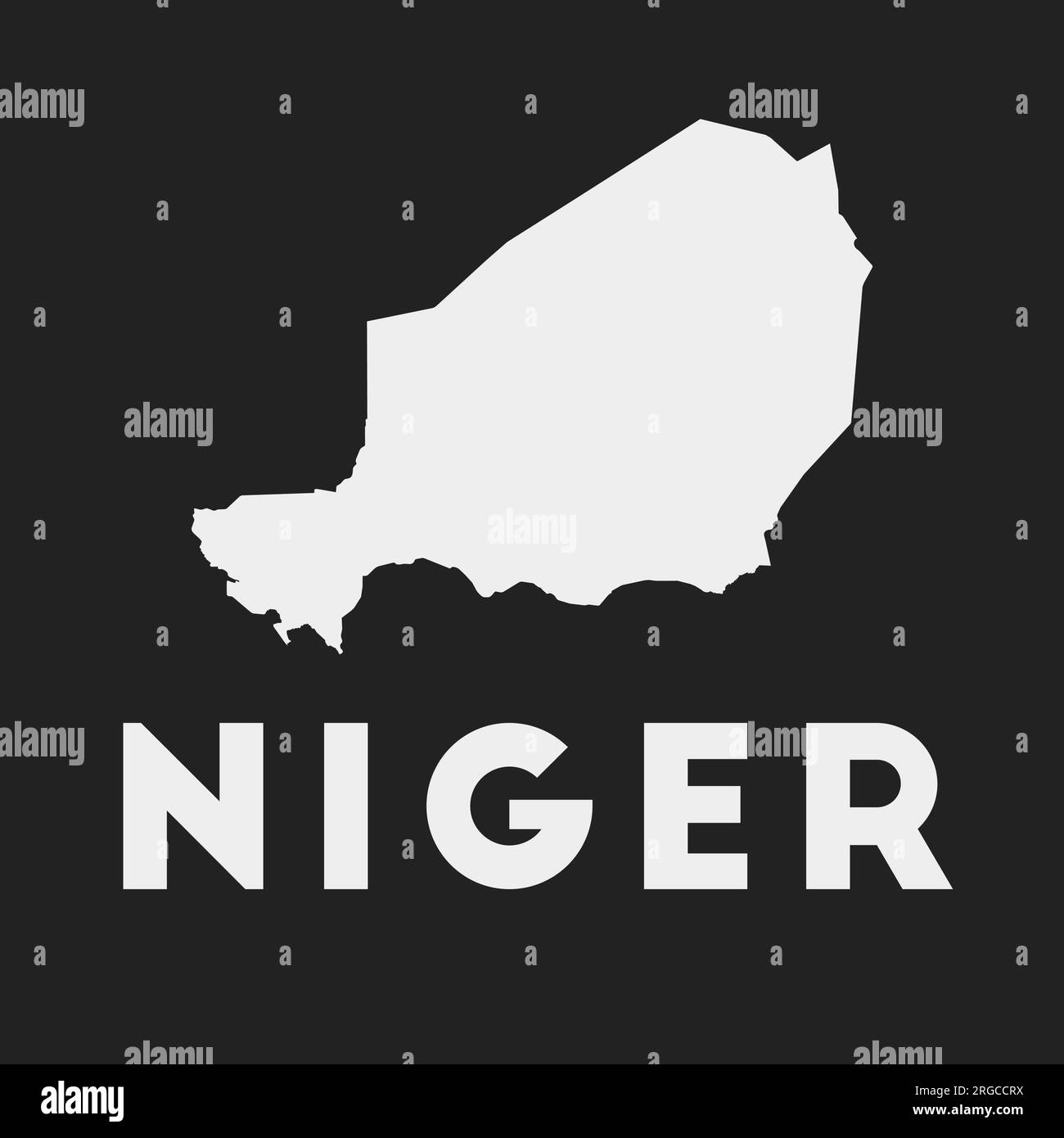 Niger Icon Country Map On Dark Background Stylish Niger Map With Country Name Vector 