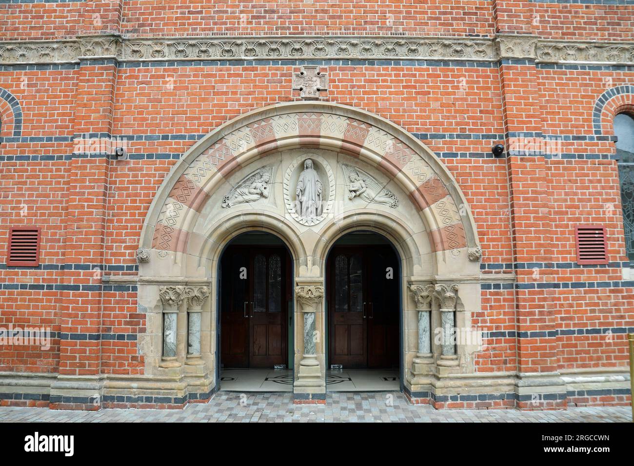 Entrance to saint marys catholic church in belfast stock photo alamy