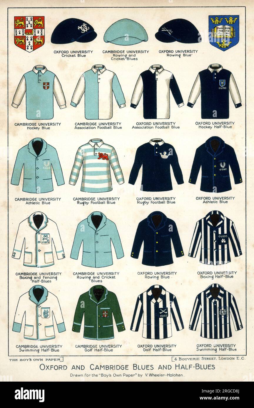 Oxford and Cambridge Blues and HalfBlues Date 1921 Stock Photo Alamy