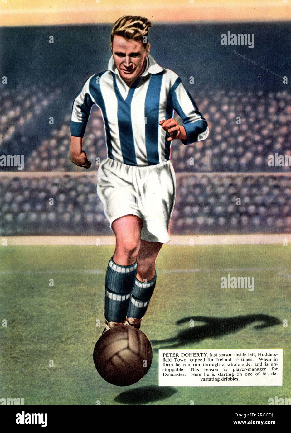 Peter Doherty, inside left footballer for Huddersfield Town and Ireland Stock Photo