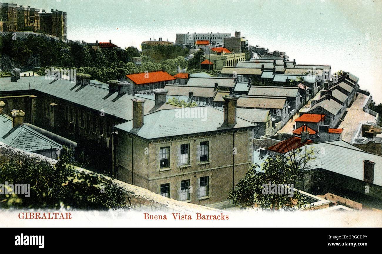 Buena Vista Barracks, Gibraltar Date circa 1900 Stock Photo Alamy