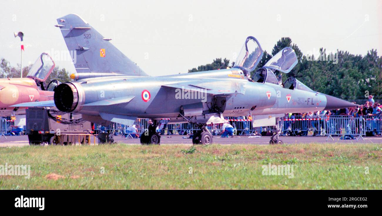 Armee de l'Air - Dassault Mirage F.1B 520 - 33-FL (msn 520), of Escadron de Chasse 01-033, at Base aerienne 112 Reims-Champagne on 14 September 1997. (Armee de l'Air - French Air Force). Stock Photo