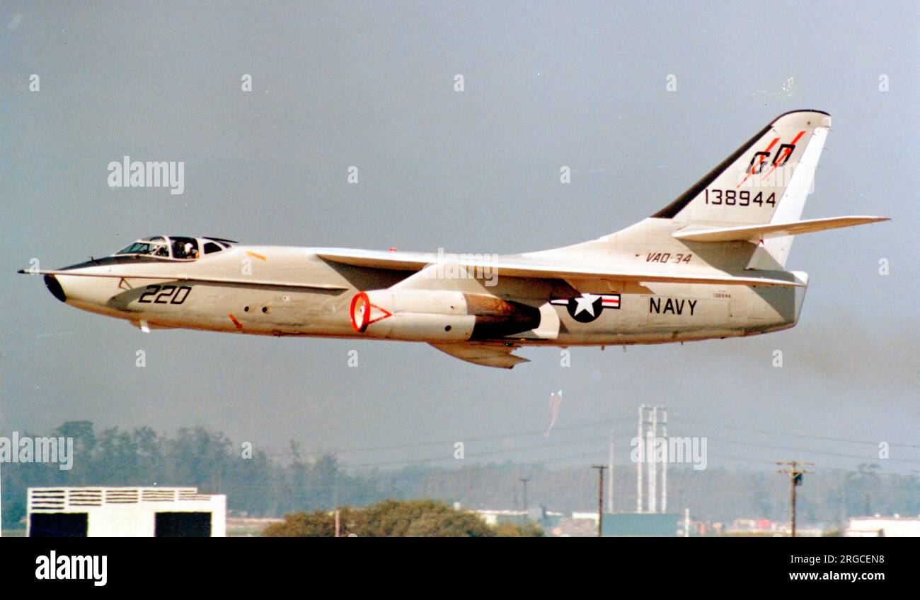 United States Navy - Douglas KA-3B Skywarrior 138944 (MSN 10805, base code 'GD', call-sign '220'), of VAQ-13. Stock Photo