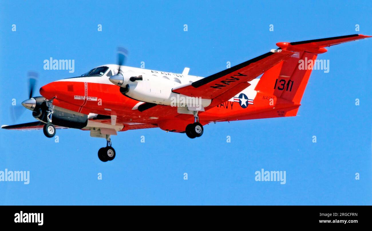 United States Navy - Beech NC-12B Huron 161311 (MSN BJ-28)m converted for sonobuoy trials. Stock Photo