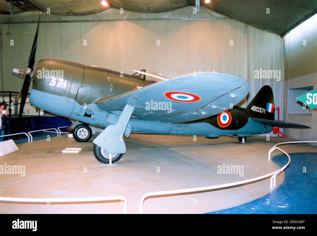 Republic P-47D-30-RE Thunderbolt 44-20371 (MSN 5779), at the Musee de l'air et de l'espace, Le Bourget, near Paris. Stock Photo