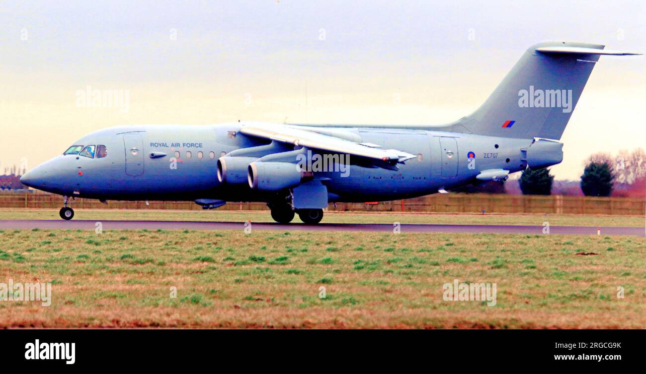 Royal Air Force - British Aerospace BAe.146 C.3 ZE707 (msn E.2211 , ex OO-TAZ) Stock Photo