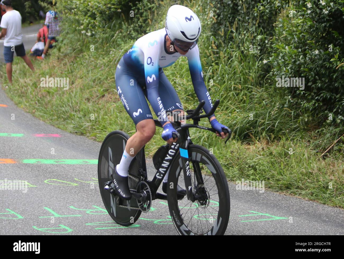BIANNIC Aude of Movistar Team during the Tour de France Femmes avec Zwift Stage 8 time trial Pau Pau 22 6 Km on July 30 2023 in France Photo Laurent Lairys DPPI Stock Photo Alamy