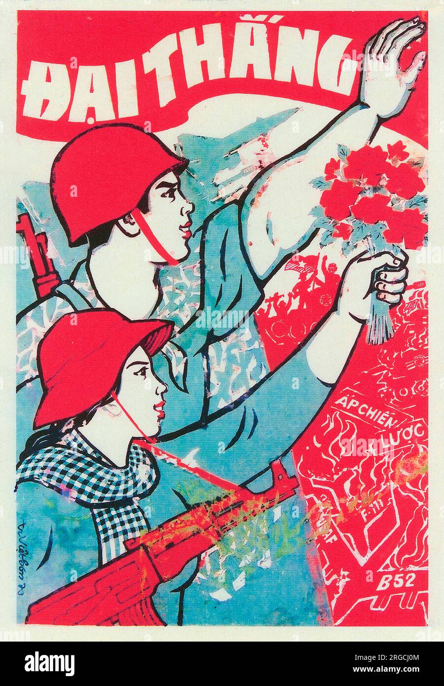 Vietnamese Patriotic Poster - Great Victory Stock Photo