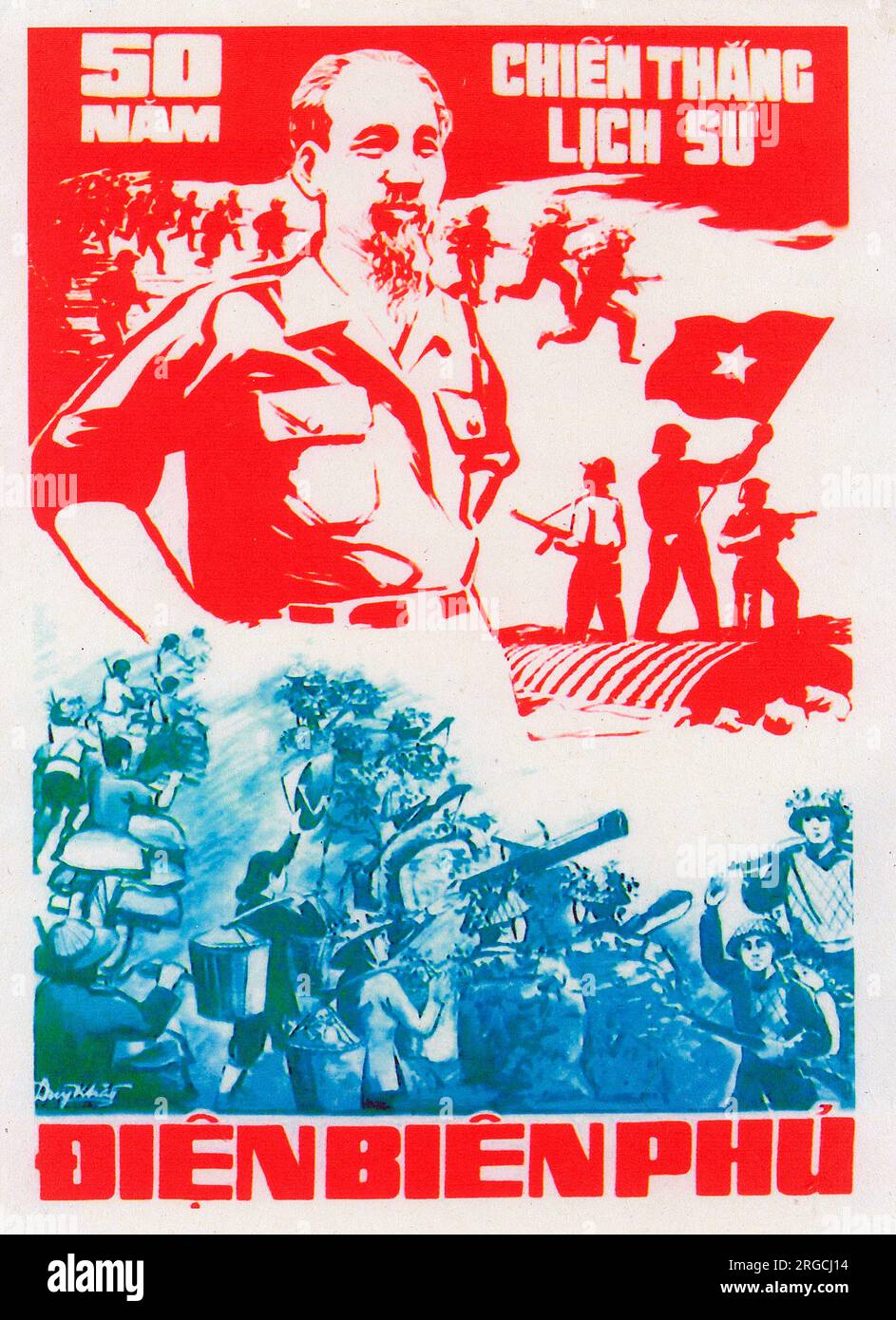 Vietnamese Patriotic Poster 50 years of Victorious fighting for