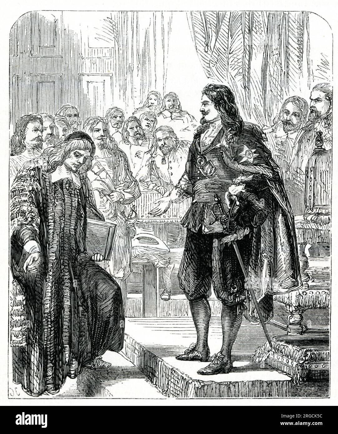 King Charles I taking the Speaker's Chair in a failed attempt to arrest five MPs for treason Stock Photo