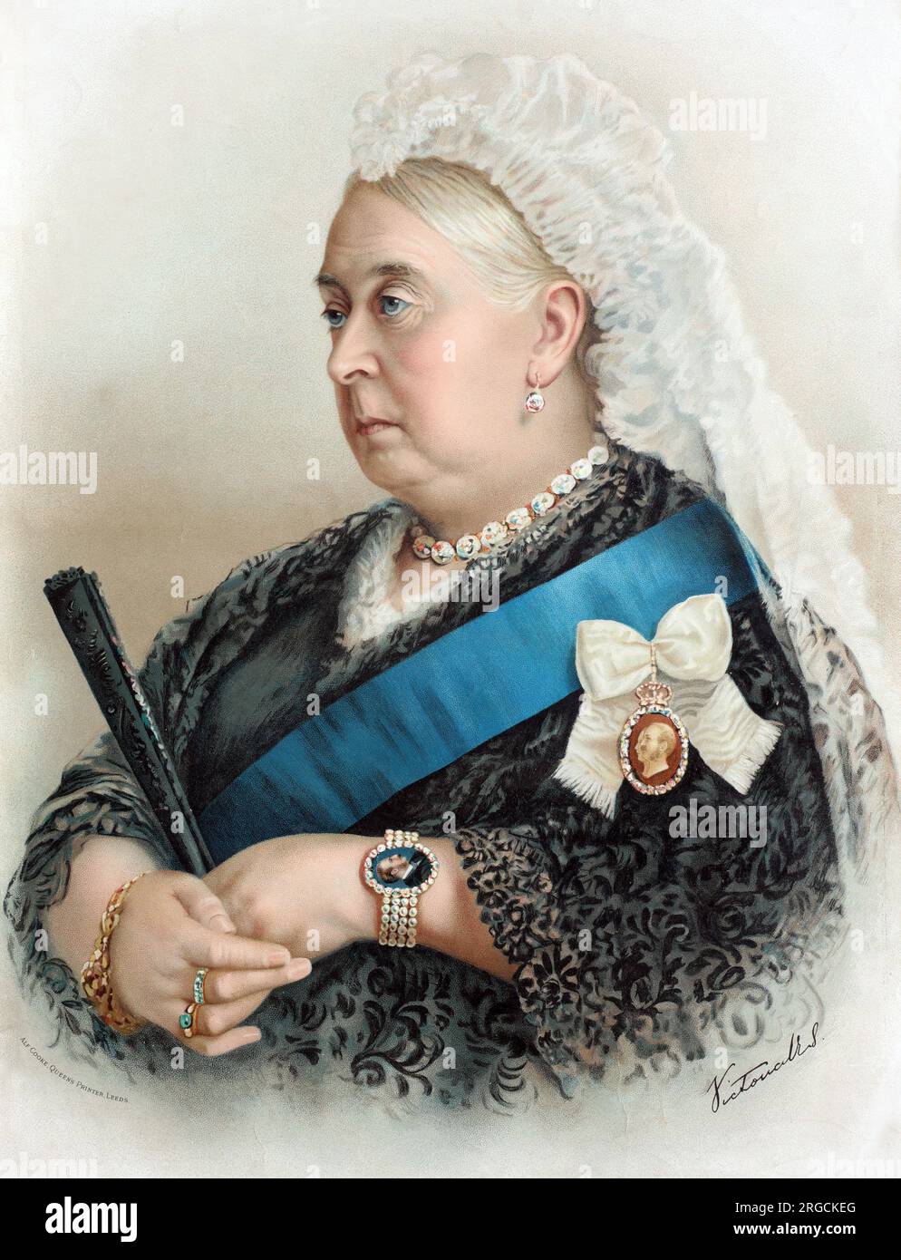 Queen Victoria holding a fan Stock Photo