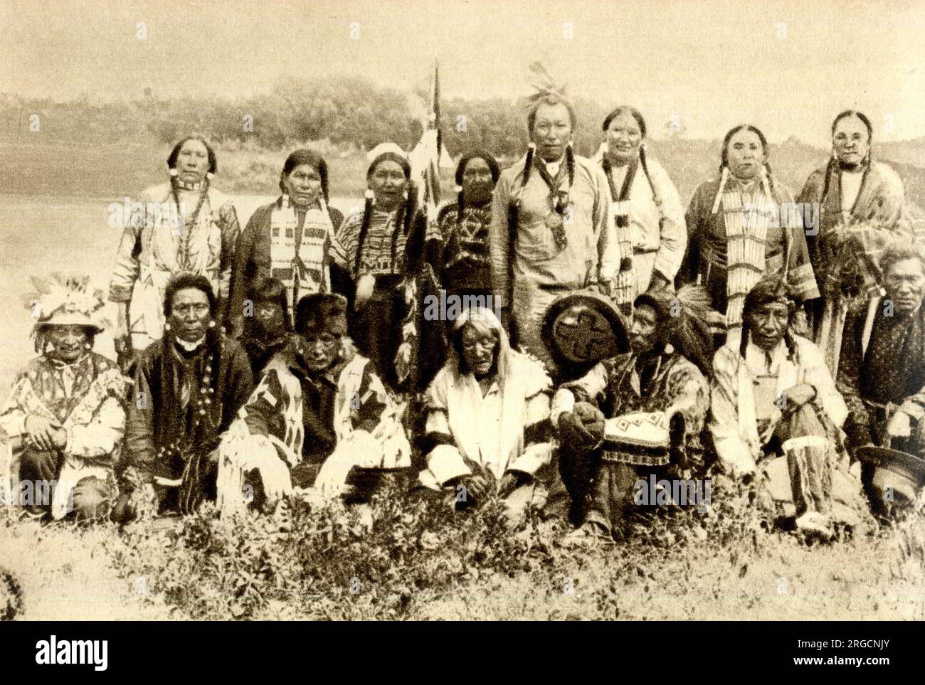 Group photo, Native Americans Indians in Canada Stock Photo