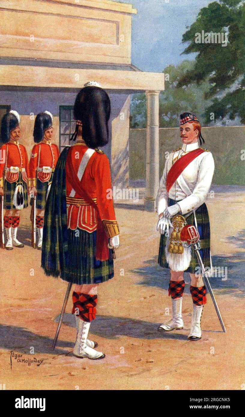Inspecting the Guard, Gordon Highlanders Stock Photo