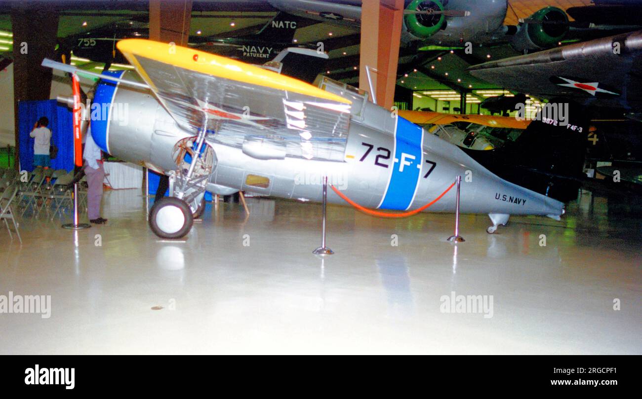 Grumman F4F-3 Wildcat 3872 (msn ), at the National Museum of Naval Aviation, Pensacola, FL Loaned to 892 NAS Royal Navy while working up at Norfolk, VA.18 Jul y 1942. Returned to USN 12 September 1942. Ditched in Lake Michigan 17 August 1943 and salvaged in the early 1990s. Stock Photo