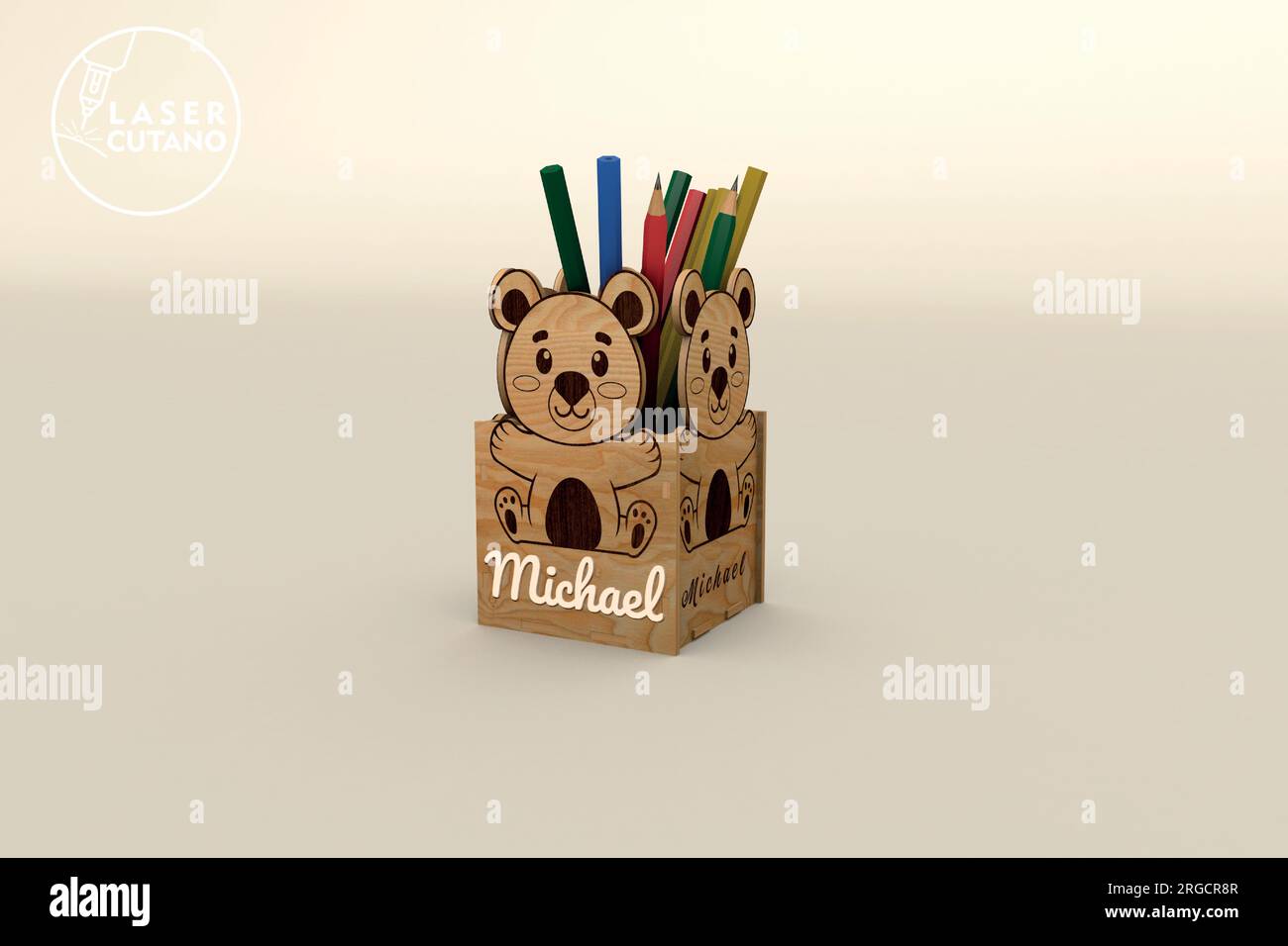 Personalized Pencil Holder Laser Cut File specially prepared for the